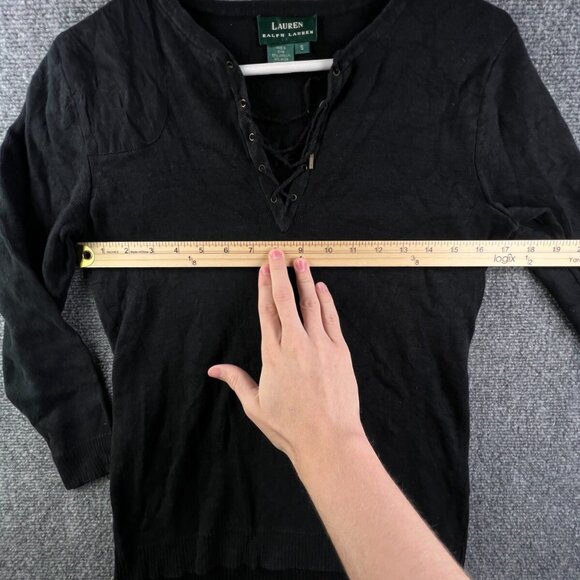 Lauren Ralph Lauren Women’s Sweater Linen Nylon Blend Small Dark Gray Pullover - Picture 4 of 11